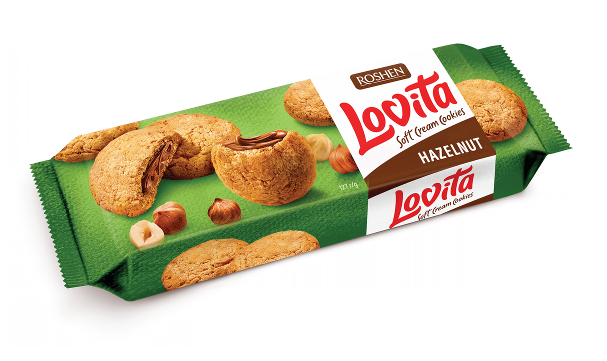 ROSHEN Lovita Soft Cream Cookies with Hazelnut Filling 127g