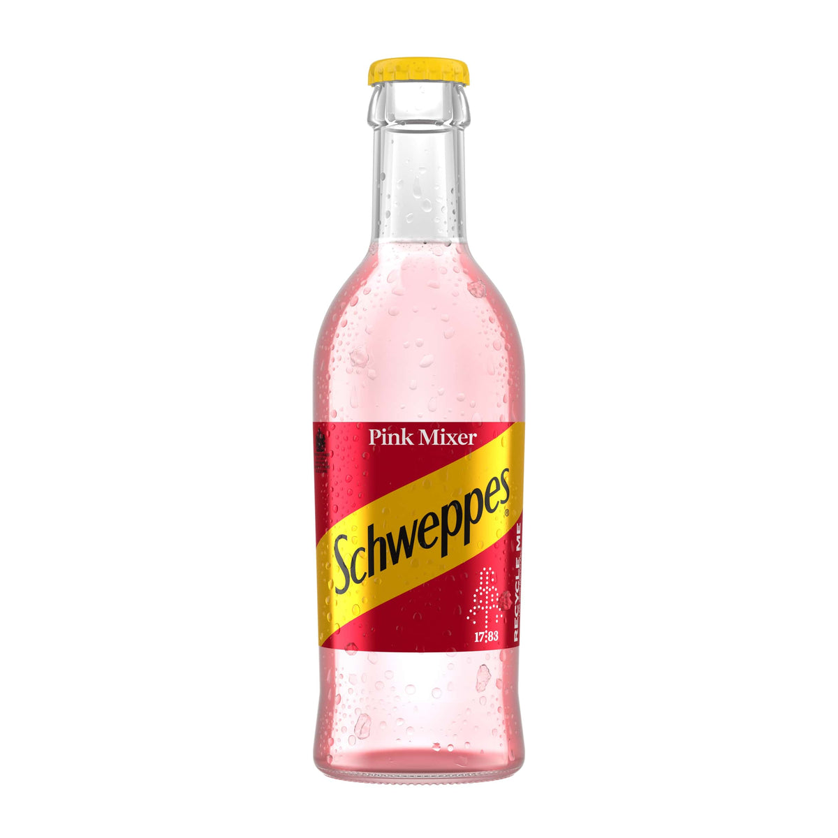 SCHWEPPES PINK MIXER Flavor Sparkling Soft Drink Glass Bottle 250ml