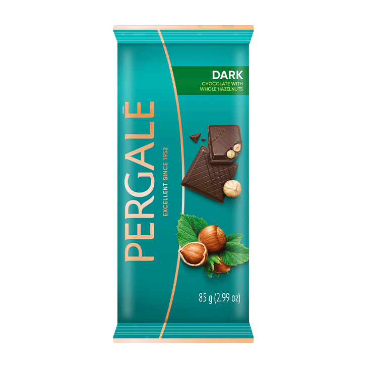 PERGALE Dark Chocolate Bar with Whole Hazelnuts 85g
