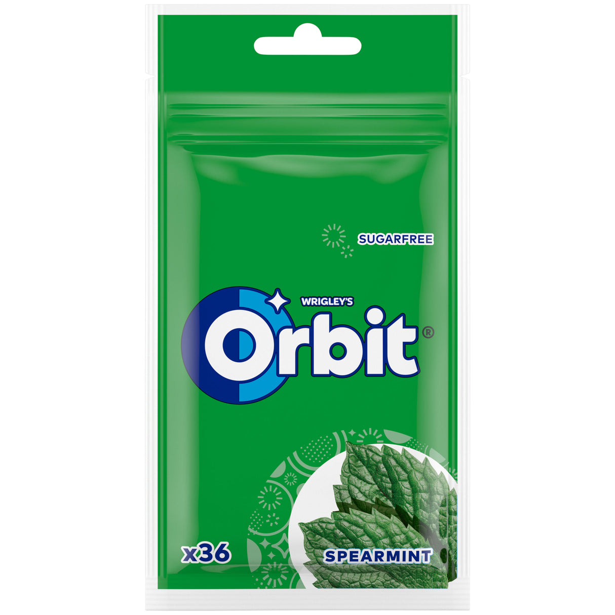 WRIGLEY'S ORBIT SPEARMINT Flavor Sugarfree Chewing Gum 50g
