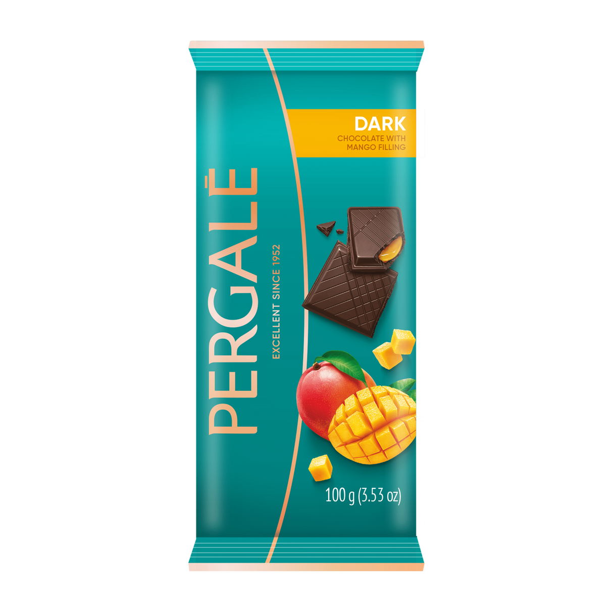 PERGALE Dark Chocolate Bar with Mango Filling 100g