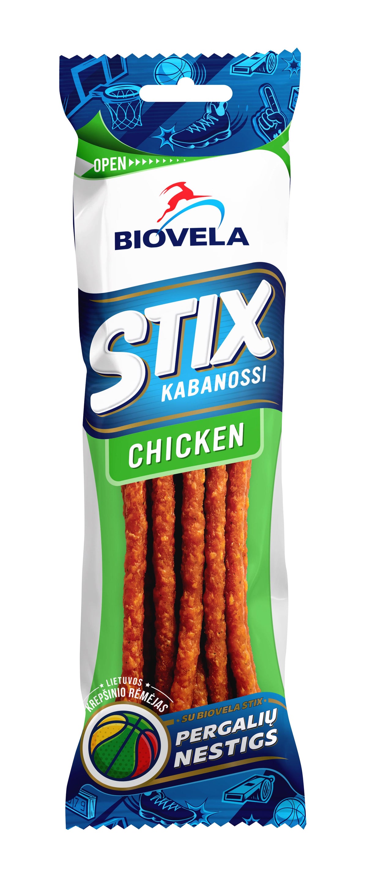 STIX CHICKEN Hot Smoked Cabanossi Sticks Sausages 100g