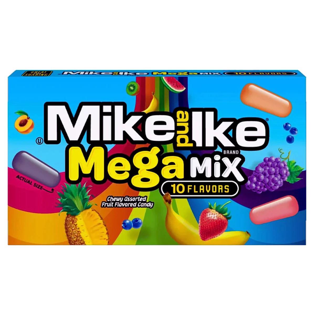 MIKE AND IKE MEGA MIX Chewy Assorted Fruit Flavored Dragee Candy 120g