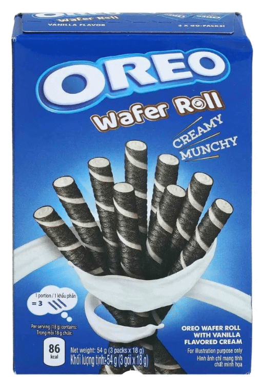 OREO WAFFER ROLL Creamy Vanilla Sticks Cookies 54g