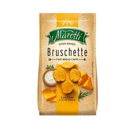MARETTI CHEDDAR & SOUR CREAM Flavor Oven Baked Bruschette Chips 16 x 70g