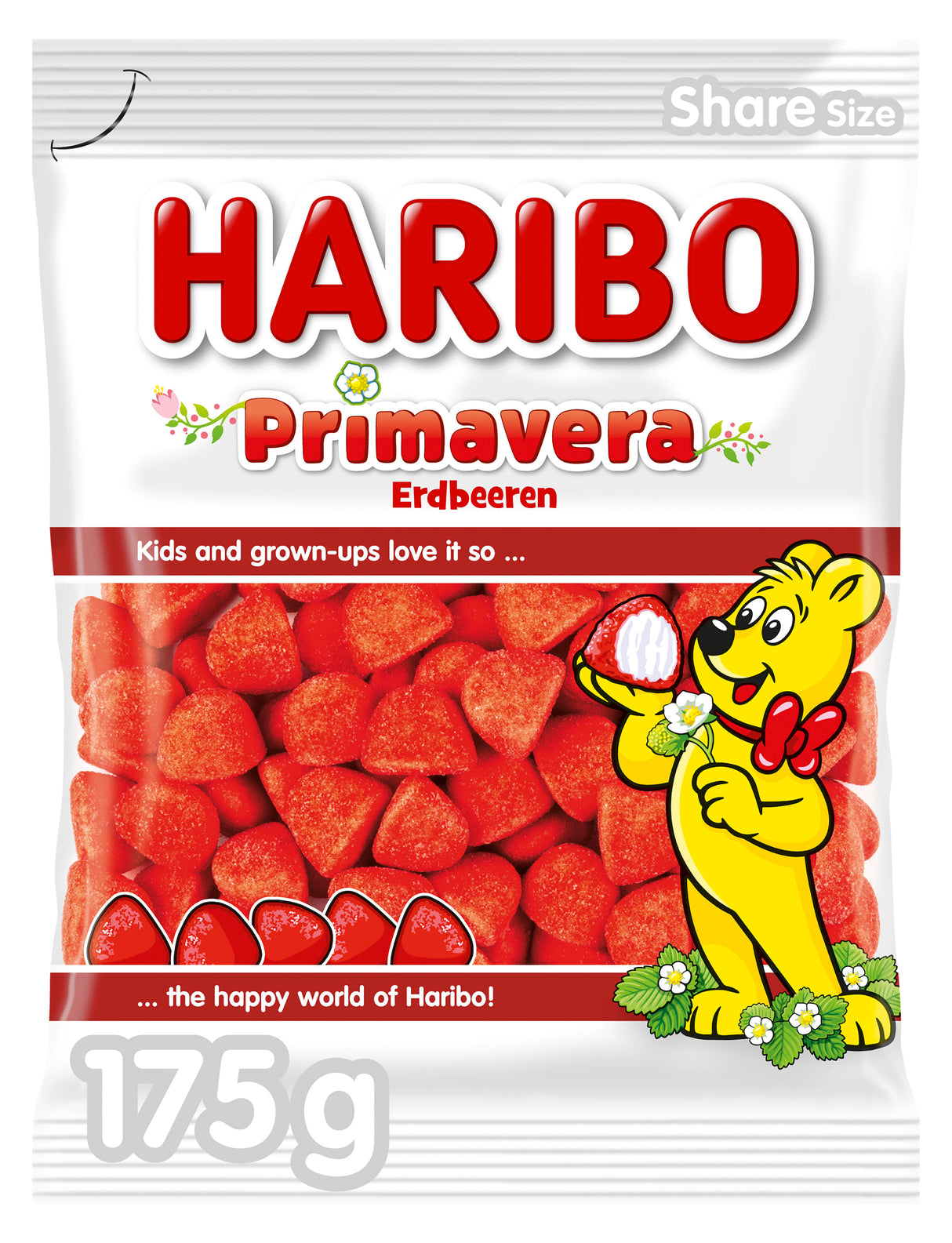 HARIBO PRIMAVERA Sugar Coated Strawberry Flavor Gummi Candies 175g