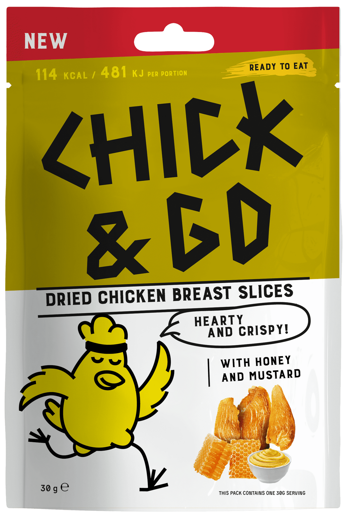 CHICK & GO Dried Chicken Jerky Snack with Honey & Mustard 30g
