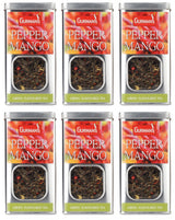 GURMANS PEPPER MANGO Flavor Loose Green Tea Tins 6 x 70g