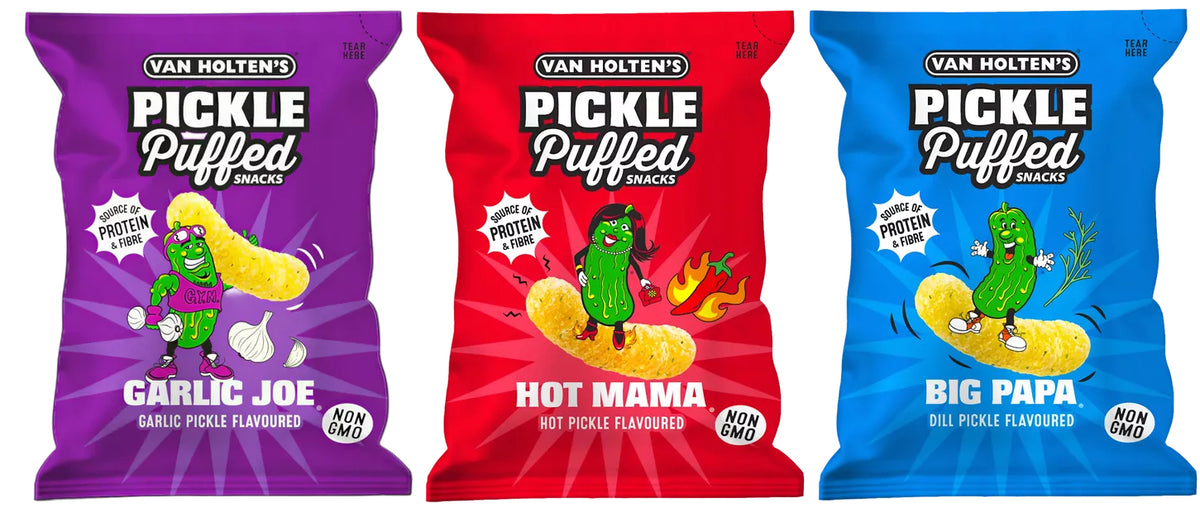 VAN HOLTEN'S PICKLE Puffed Snacks Bundle 3 x 90g