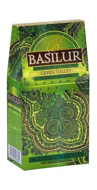 BASILUR GREEN VALLEY 100% Pure Loose Ceylon Green Tea 100g