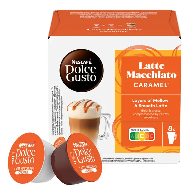 NESCAFE LATTE MACCHIATO CARAMEL Dolce Gusto Instant Coffee Capsules 169g