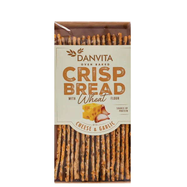 DANVITA Oven Baked Crispbread with Cheese & Garlic 130g