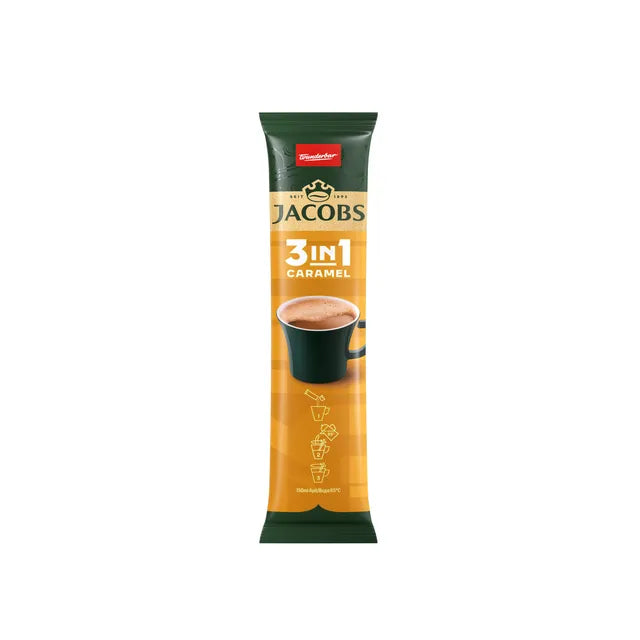 JACOBS CARAMEL 3in1 Instant Coffee 10 Sticks Box 112g 4oz