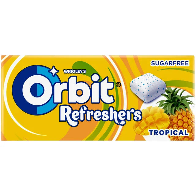 WRIGLEY'S ORBIT Refreshers Tropical Flavor Sugarfree Chewing Gum 15.6g