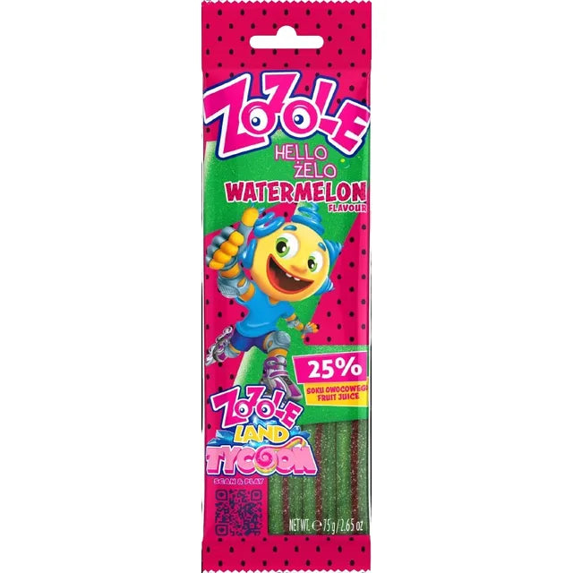 ZOZOLE Hello Zelo Watermelon Flavor Sugar Coated Sticks Gummi Candy 75g