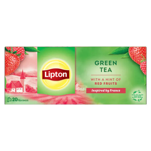 LIPTON GREEN TEA with Strawberry & Raspberry 12 x 28g