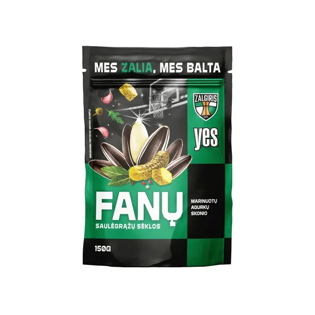 YES ZALGIRIS Pickled Cucumber Flavor Roasted Sunflower Seeds 150g