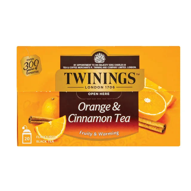 TWININGS ORANGE & CINNAMON Flavor Fruity & Warming Black Tea 40g