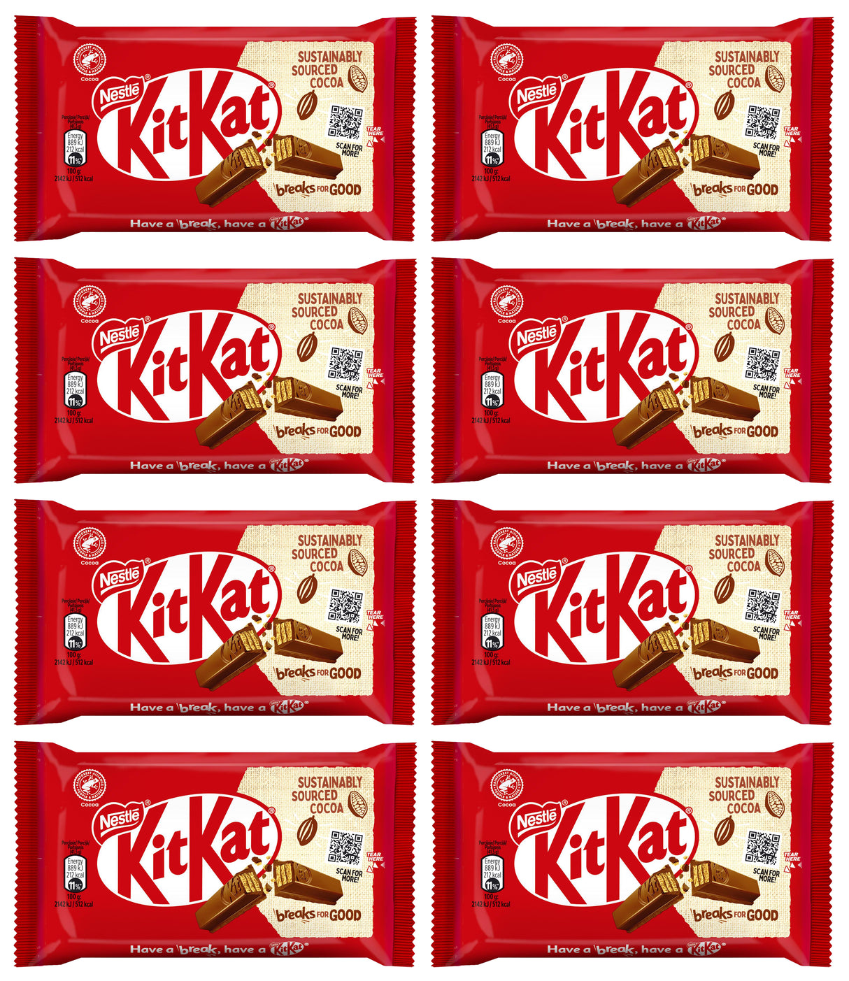 KIT KAT Milk Chocolate Bars 8 x 41.5g