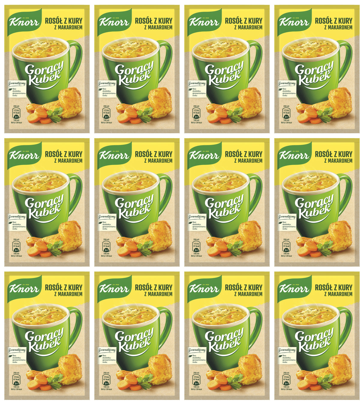 12 KNORR Instant Soup Sachets Chicken With Noodles Flavor 12g 0.42oz