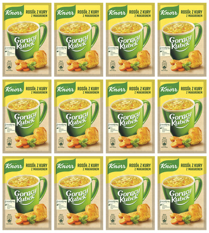12 KNORR Instant Soup Sachets Chicken With Noodles Flavor 12g 0.42oz