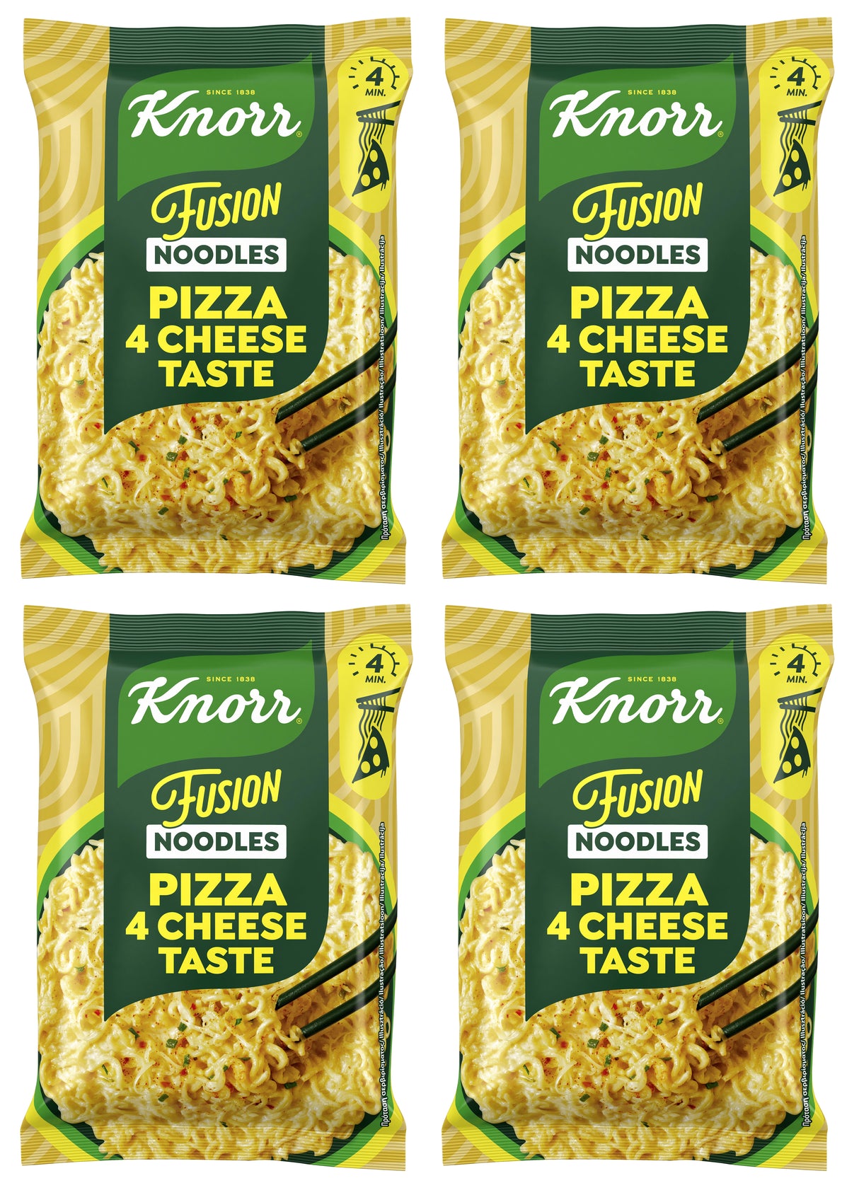 KNORR Fusion Pizza 4 Cheese Taste Instant Ramen Noodles 4 x 64g