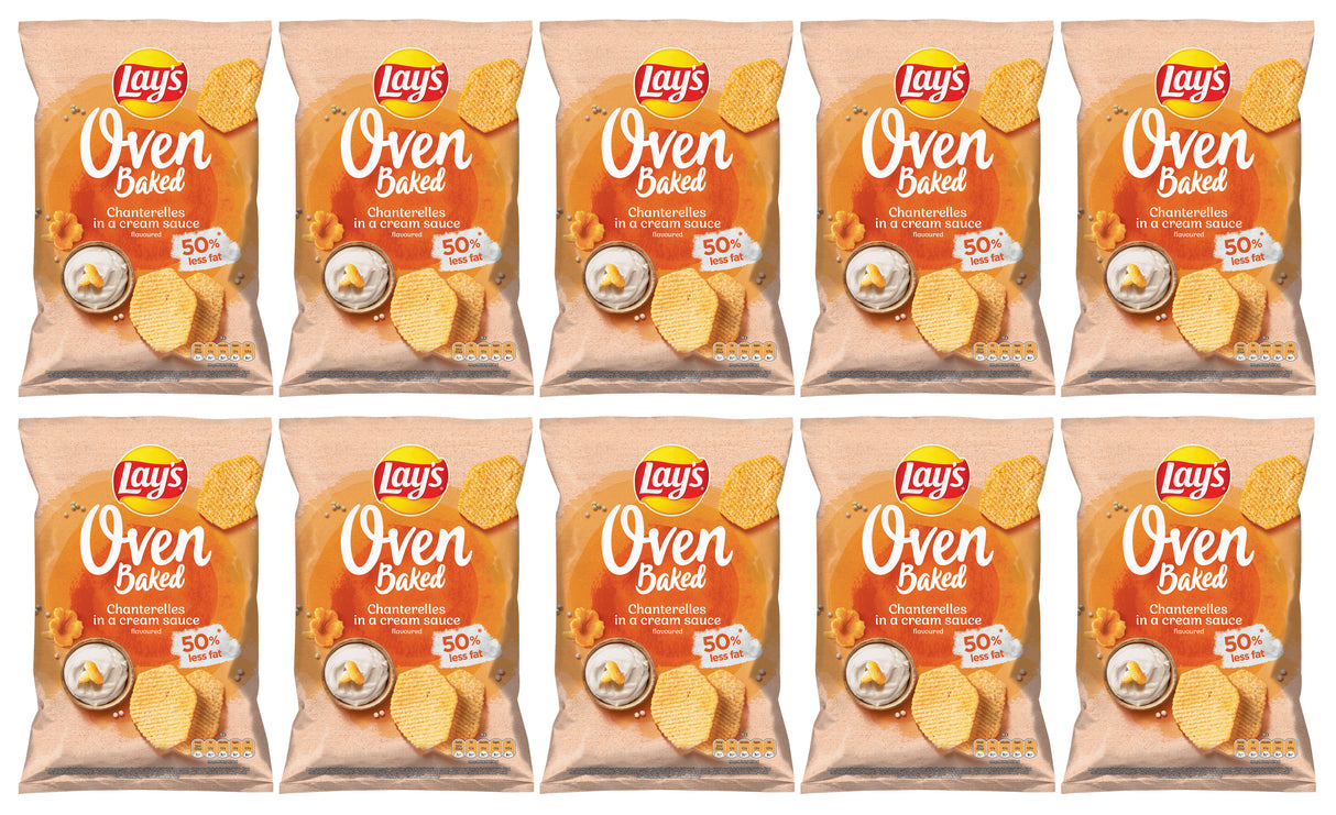 LAYS Oven Baked Chanterelles & Cream Flavor Potato Chips 10 x 110g