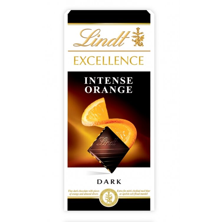 LINDT EXCELLENCE Orange Intense Dark Chocolare Bar 100g