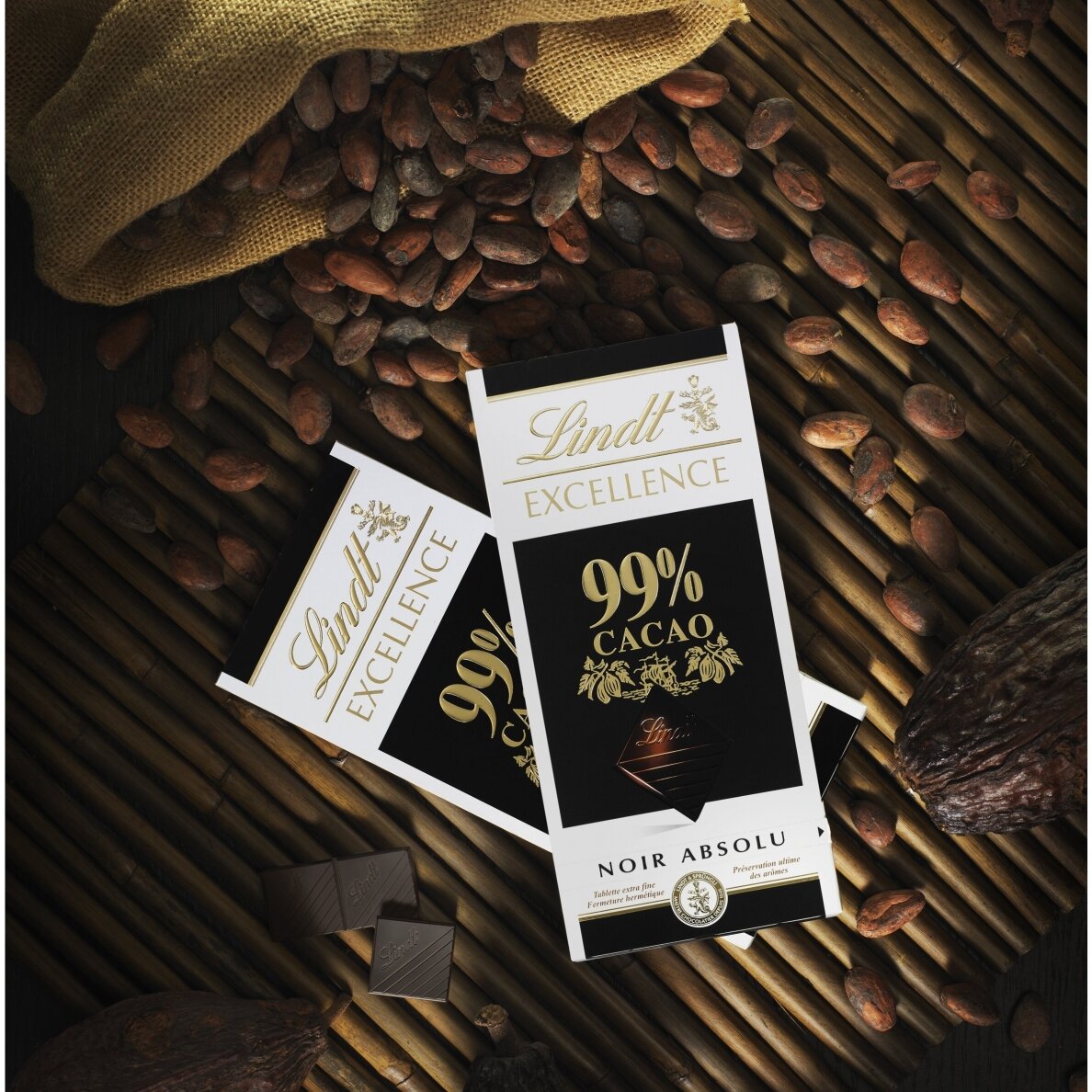 LINDT EXCELLENCE 99% Cocoa Dark Chocolare Bar 50g