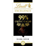 LINDT EXCELLENCE 99% Cocoa Dark Chocolare Bar 50g