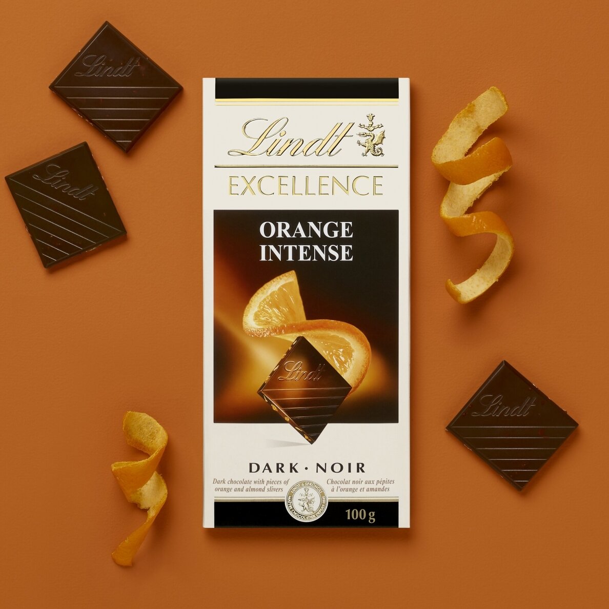 LINDT EXCELLENCE Orange Intense Dark Chocolare Bar 100g