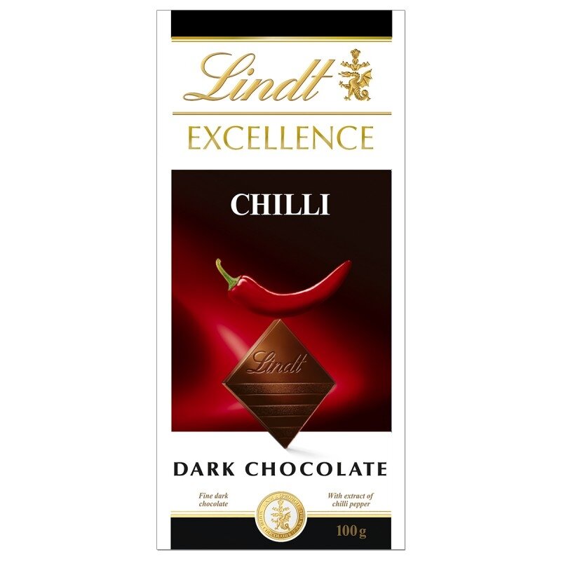 LINDT EXCELLENCE Dark Chocolare Bar with Chili Peppers 100g