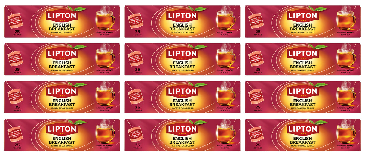 LIPTON ENGLISH BREAKFAST Hearty & Full-Bodied Black Tea 12 x 50g