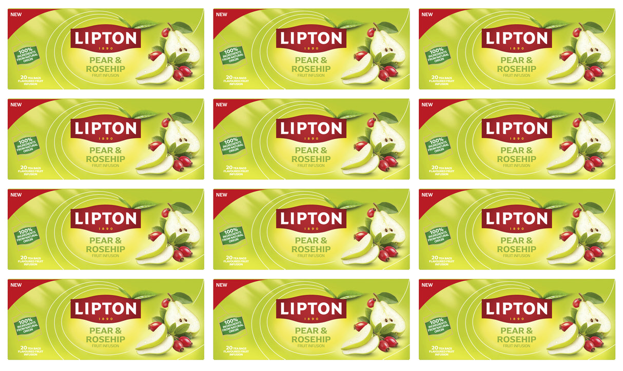 LIPTON PEAR & ROSEHIP Flavor Fruit Tea 12 x 36g