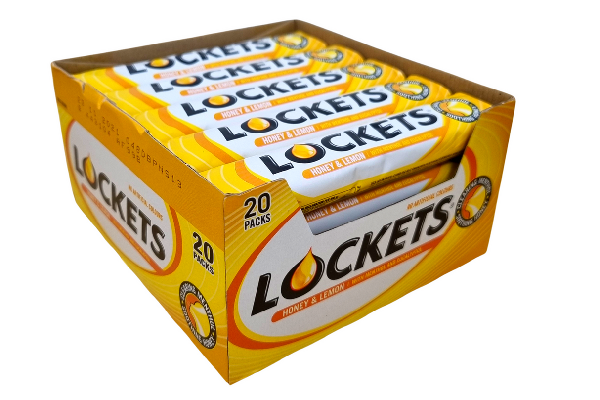 LOCKETS Honey & Lemon Flavor Refreshing Pastilles 20 x 41g 1.45oz