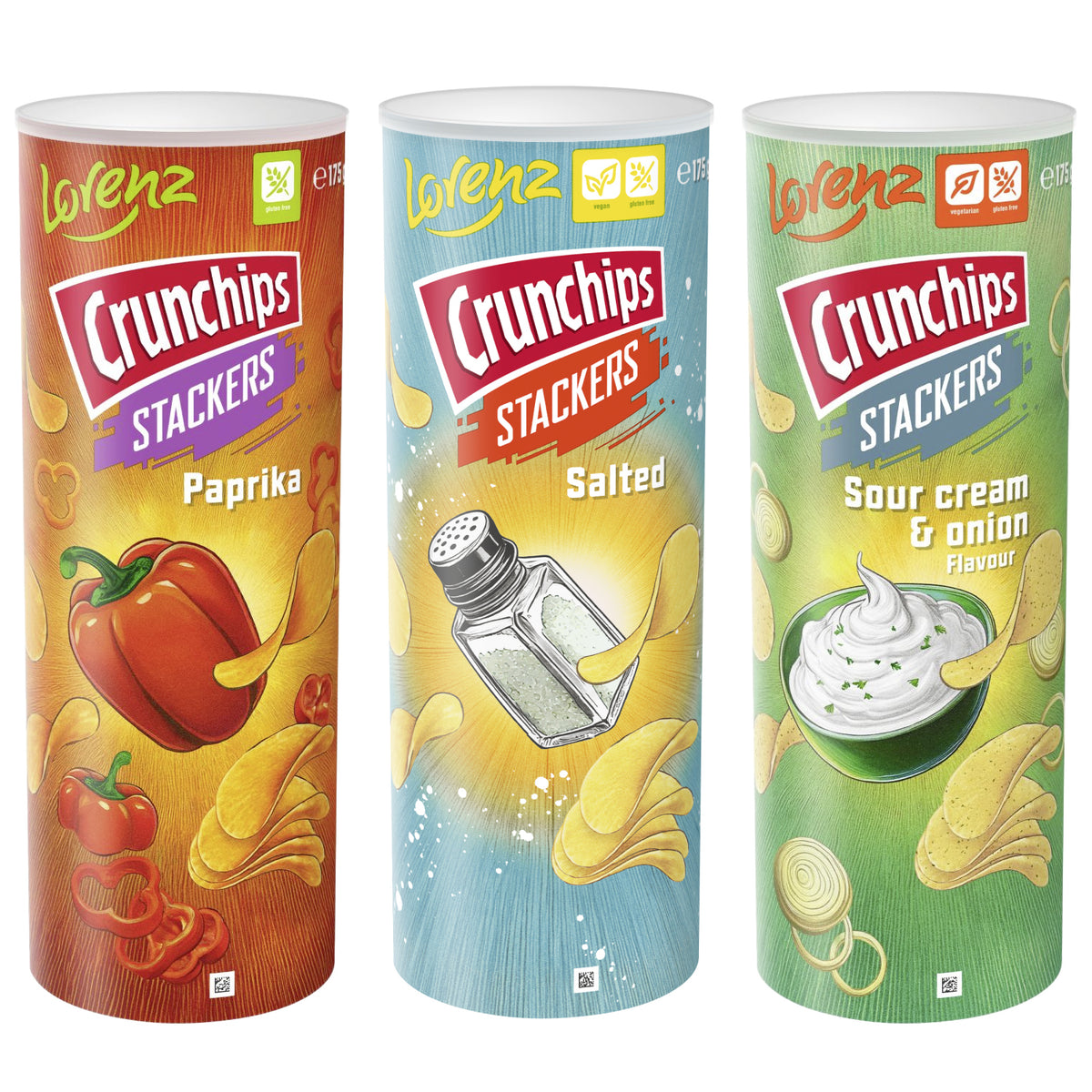 LORENZ CRUNCHIPS Stackers Potato Chips Bundle 3 x 175g