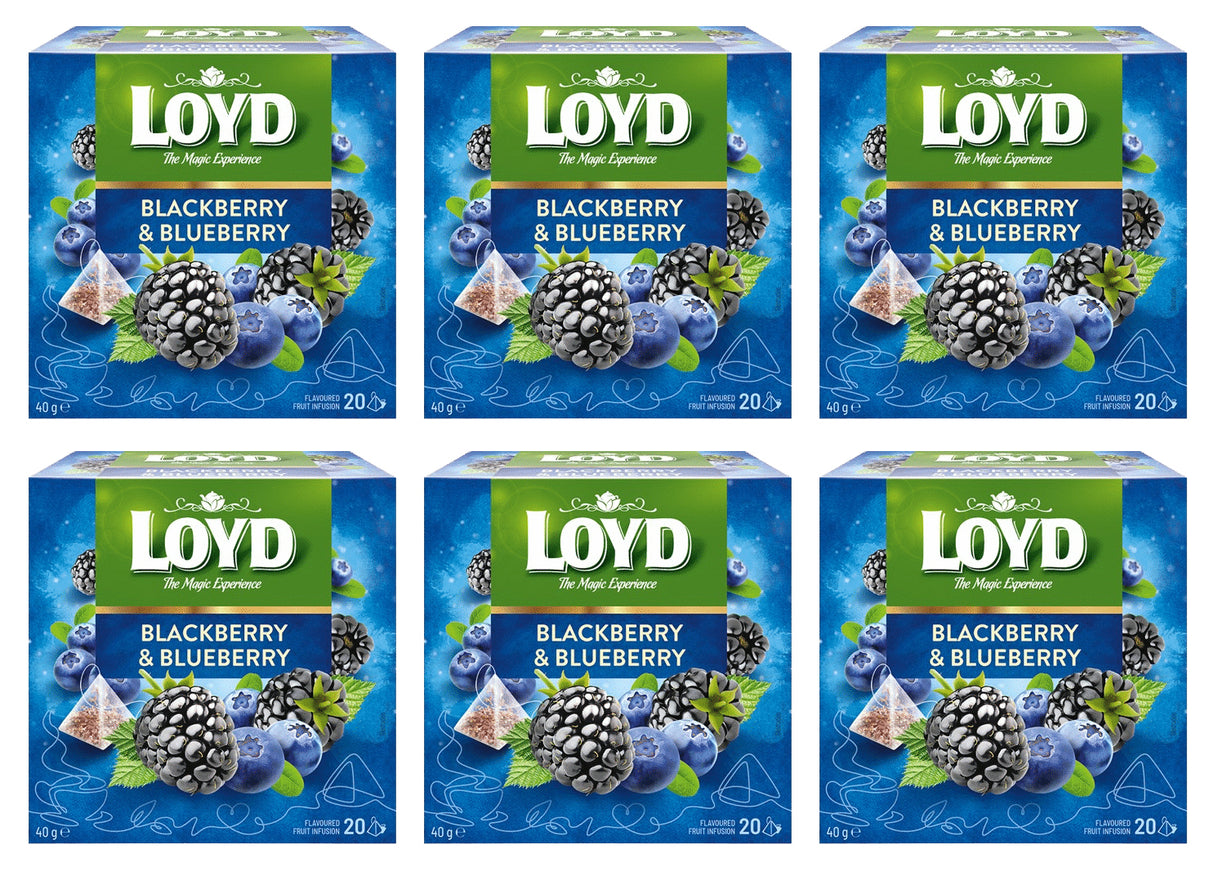 LOYD BLACKBERRY & BLUEBERRY Flavor Fruit Tea 6 x 40g