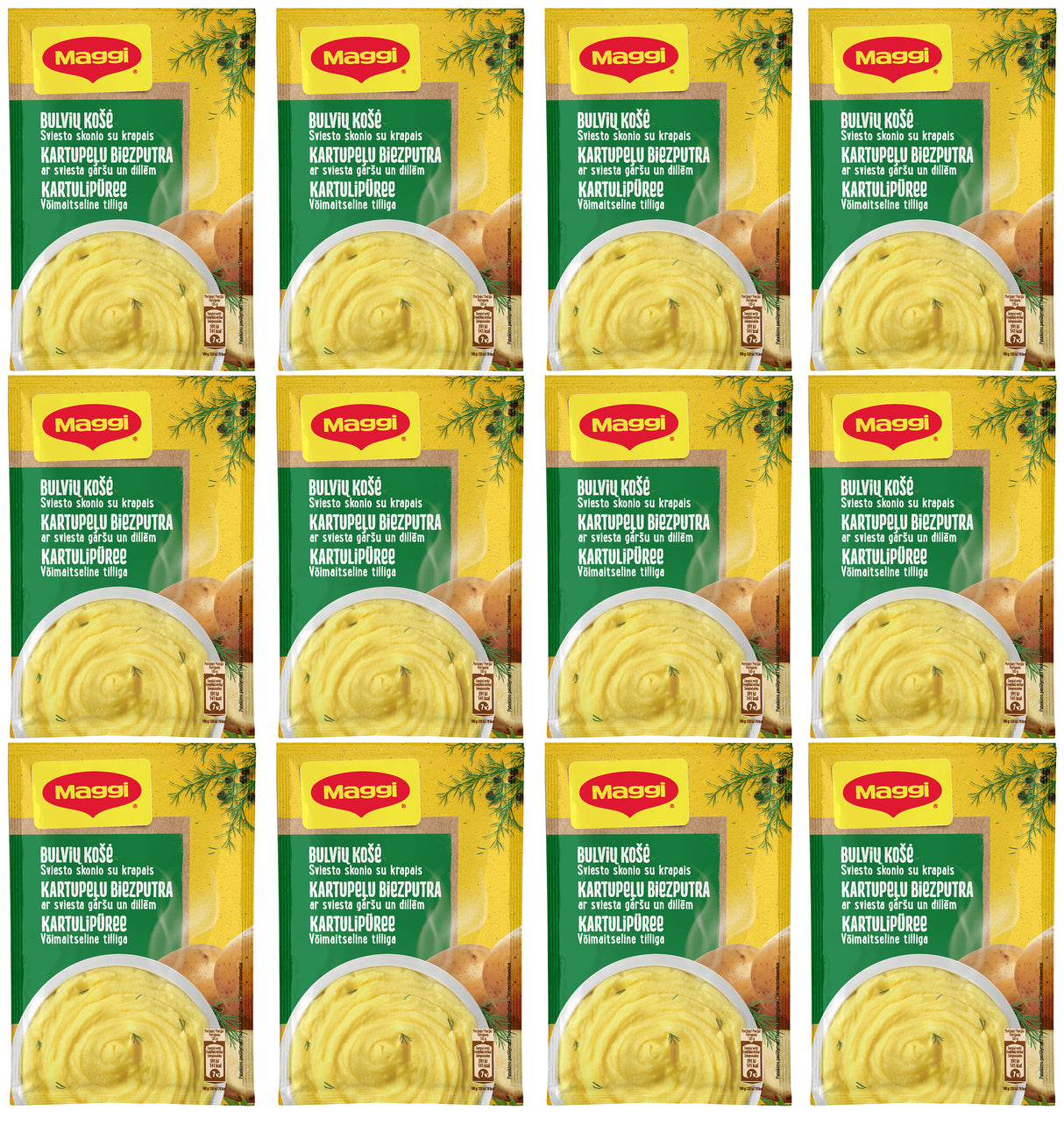 MAGGI Instant Mashed Potatoes Butter & Dill Flavor 12 x 35g