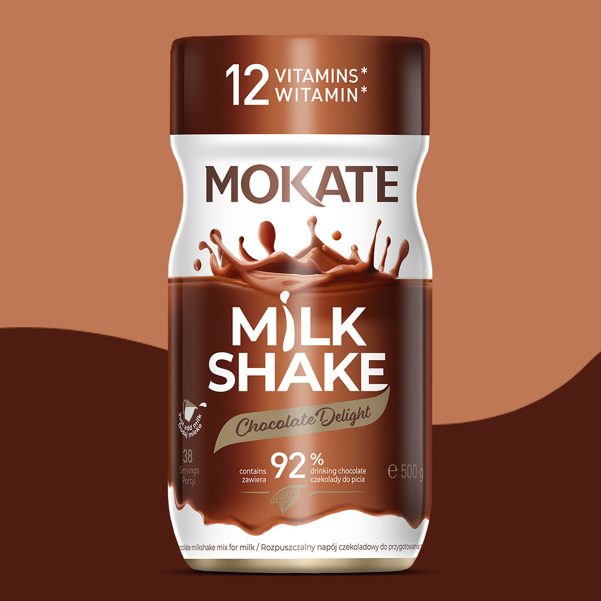 MOKATE MILK SHAKE Mix for Milk Chocolate Delight Flavor 500g 17.6oz