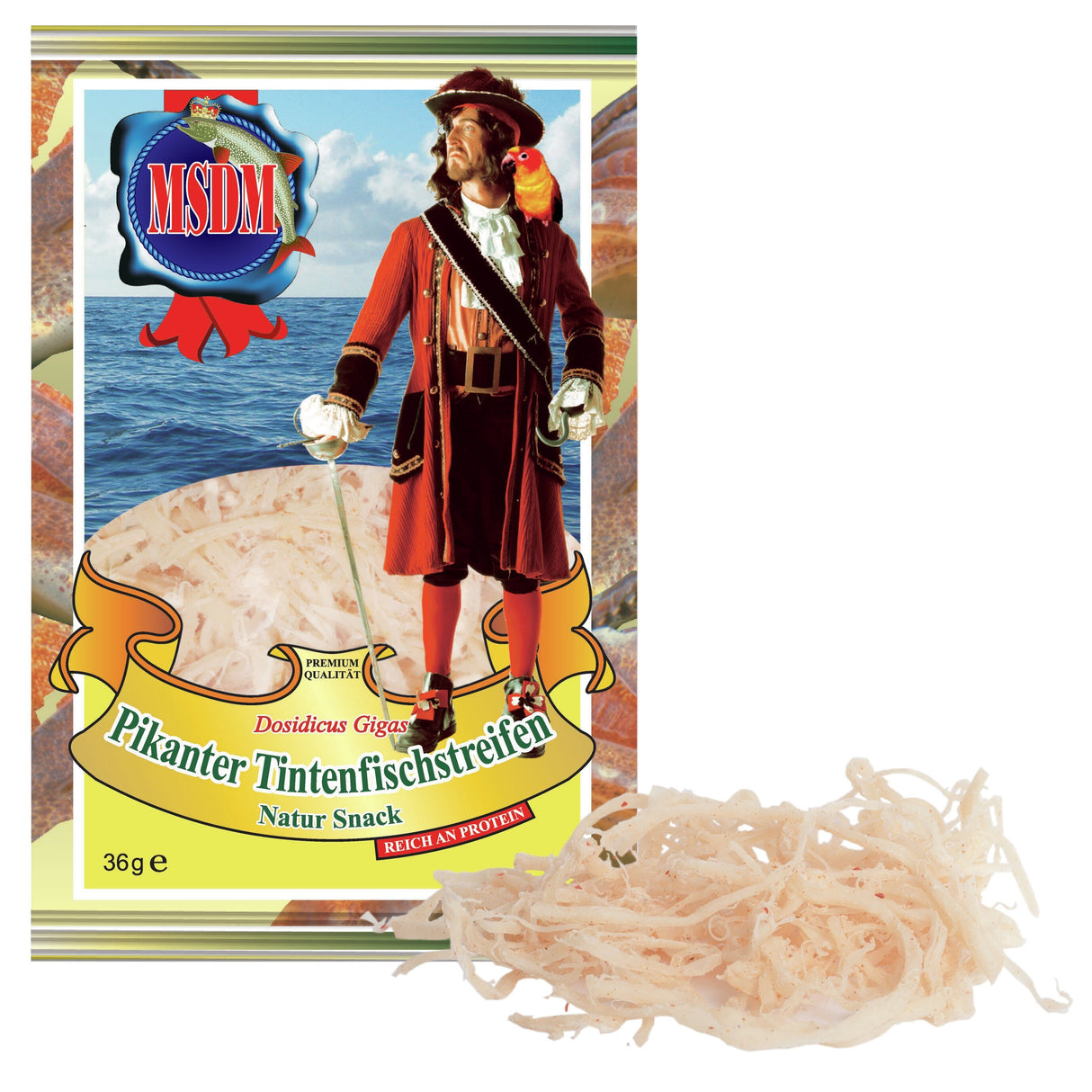 MSDM Spicy Dried Squid Shreds Fish Snack 36g