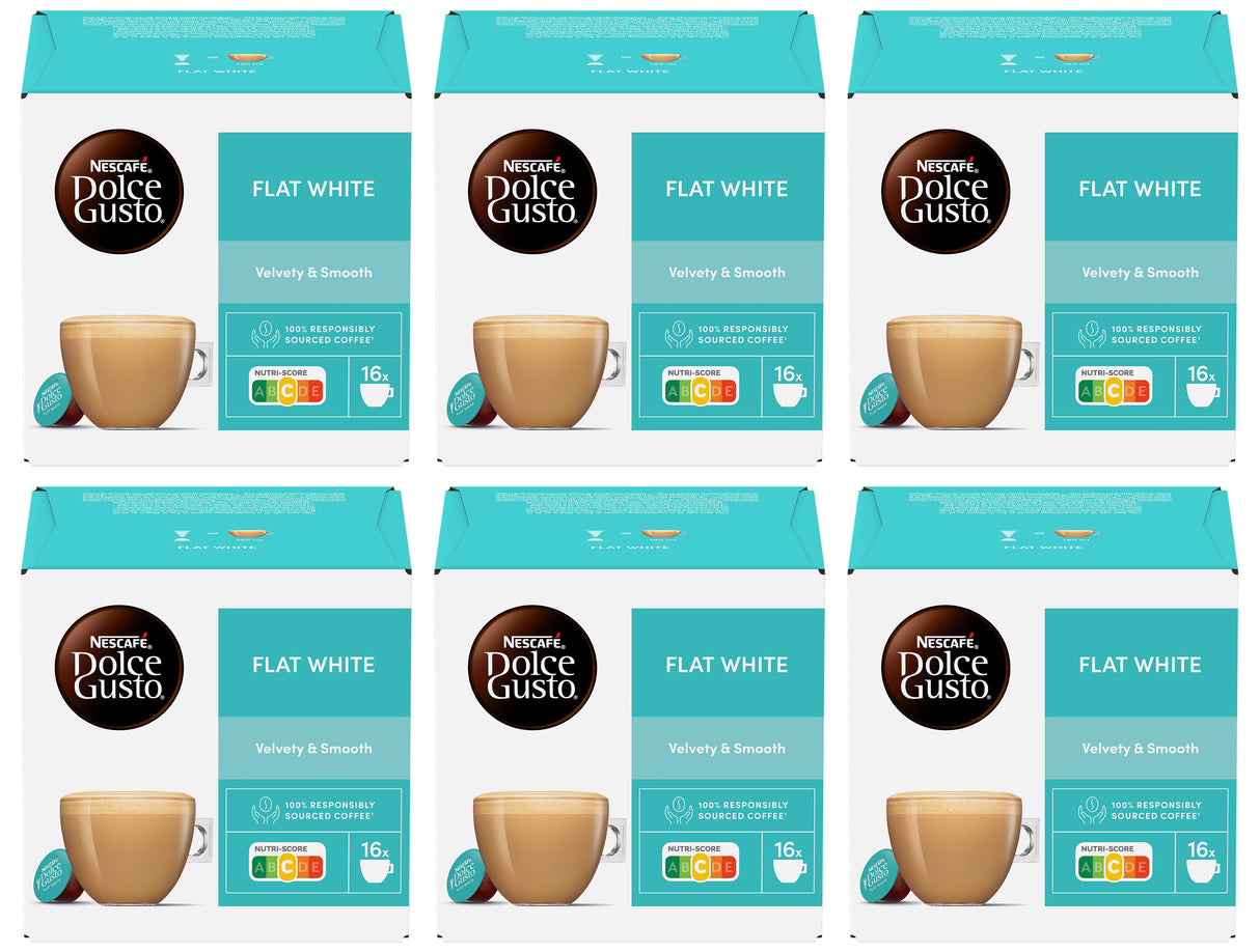 NESCAFE FLAT WHITE Dolce Gusto Instant Coffee Capsules 6 x 187.2g
