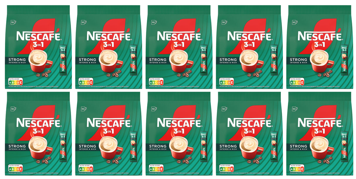 NESCAFE STRONG Intense & Rich 3in1 Instant Coffee Sticks 10 x 160g 5.6oz