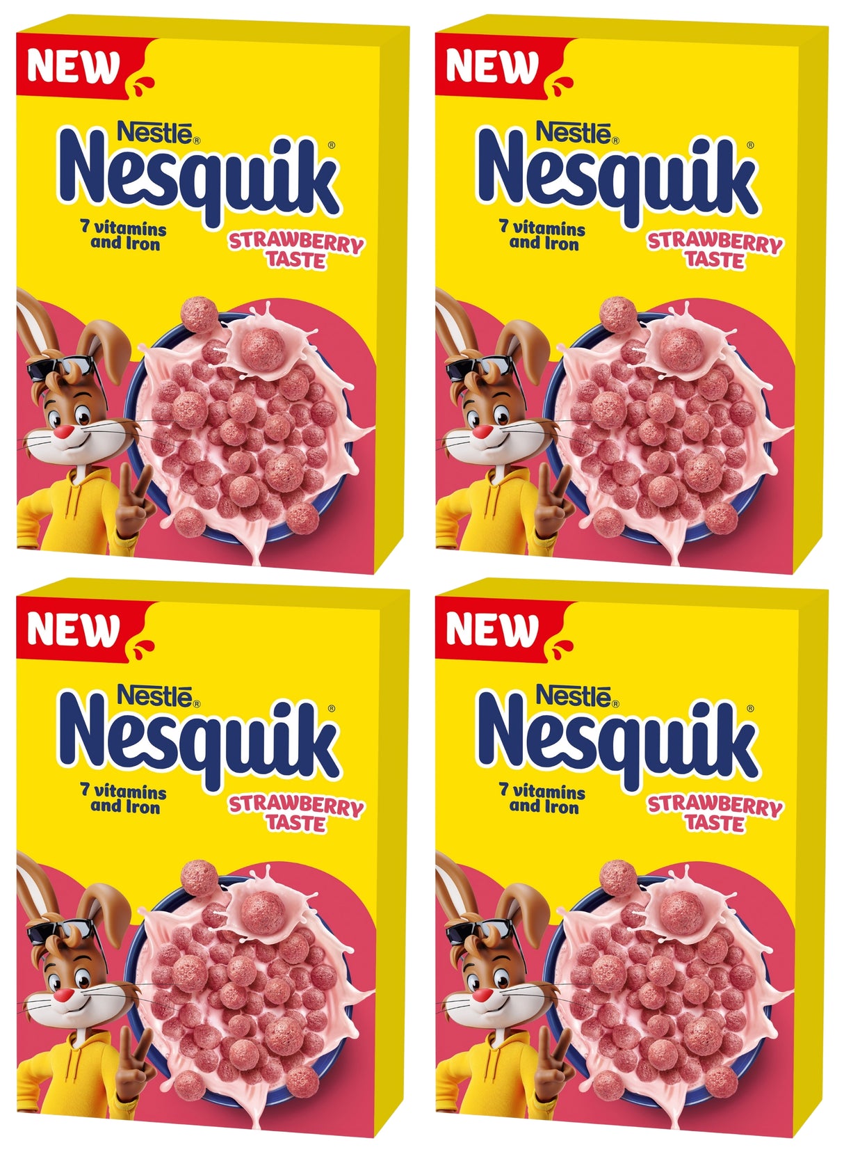 NESTLE NESQUIK Strawberry Flavor Breakfast Cereal 4 x 330g