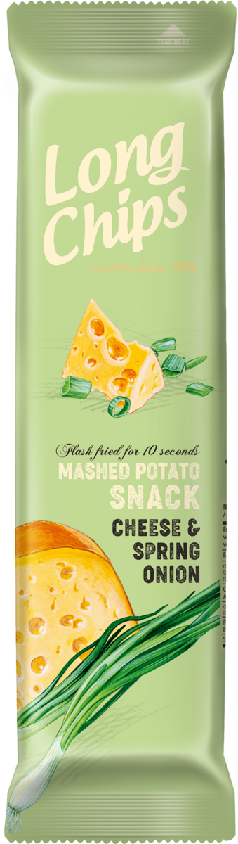 LONG CHIPS CHEESE & SPRING ONION Flavor Thin Potato Chips 75g 2.65oz