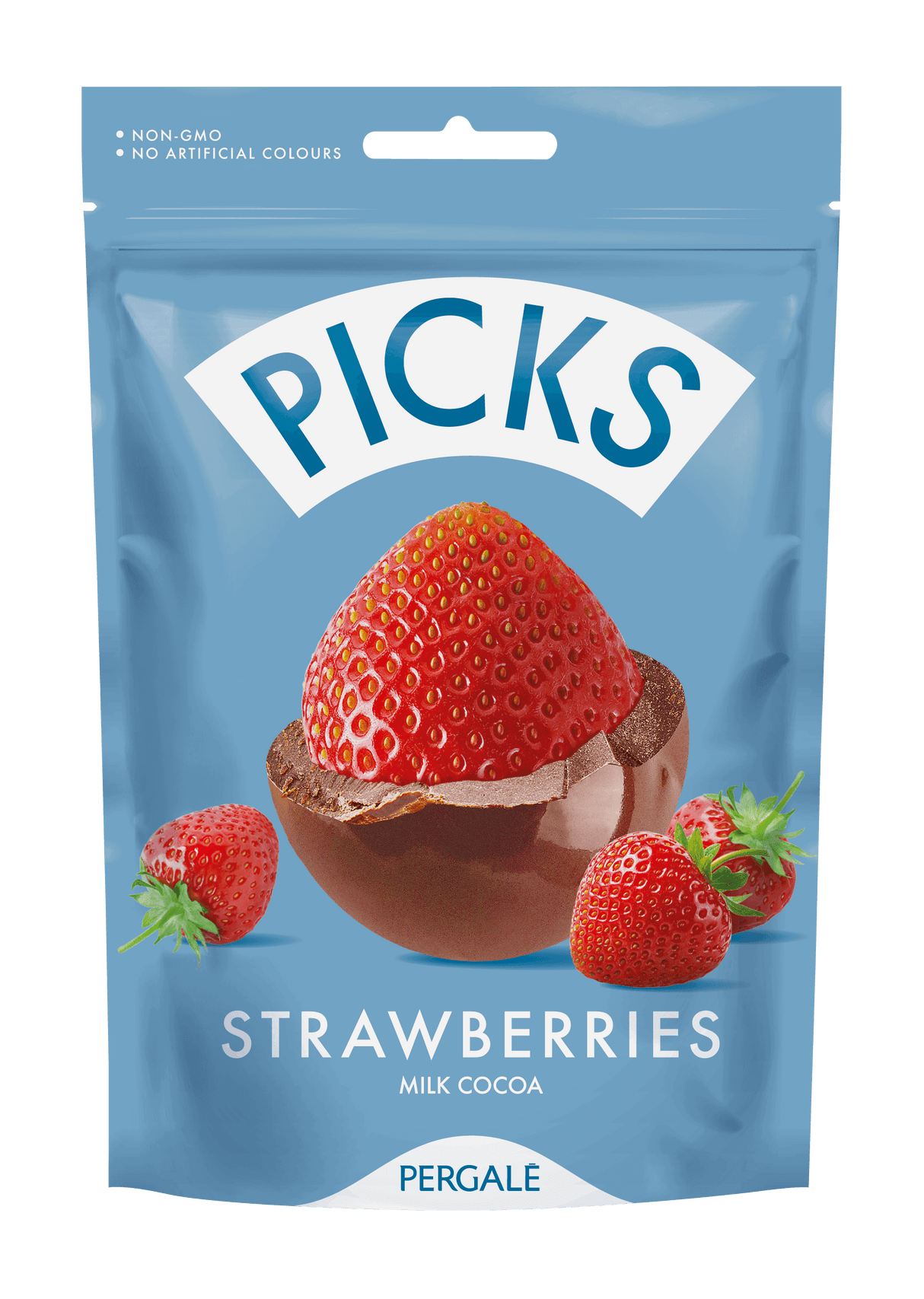 PERGALE PICKS Freeze-dried Strawberries with Milk Ccocoa Glaze Crunchy Dragee Candies 90g
