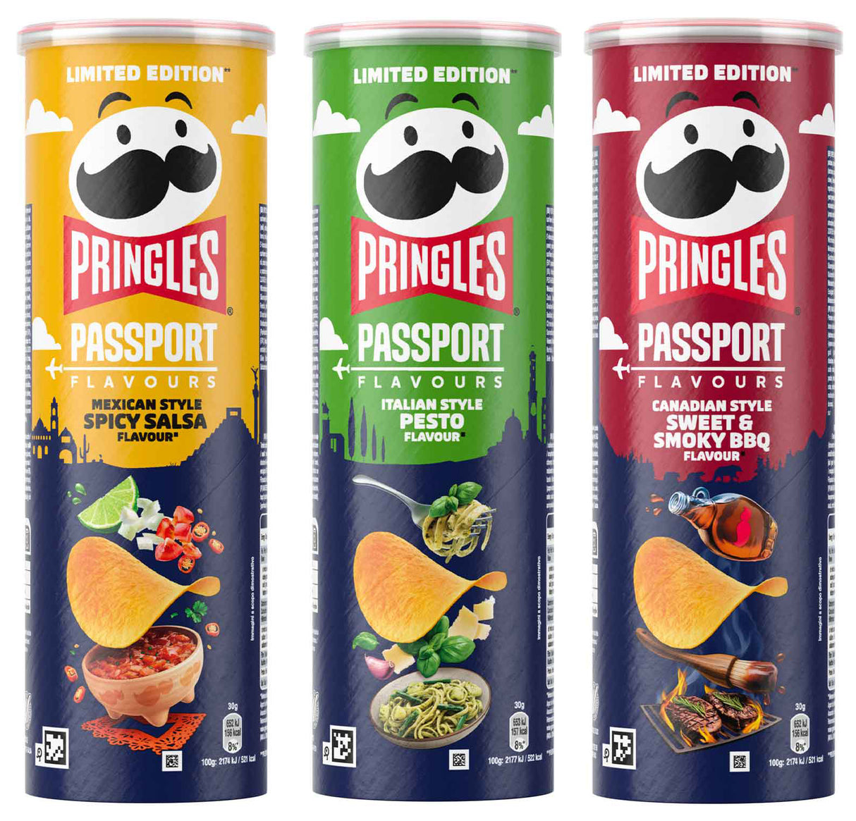 PRINGLES PASSPORT NEW Flavors Potato Chips Bundle 3 x 165g
