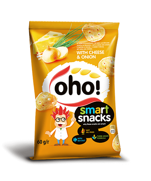 OHO! Smart Snacks Cheese & Onion Flavor Puffed Potato Chips 60g