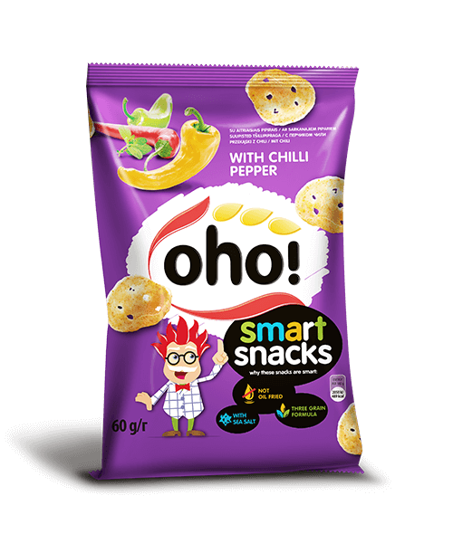 OHO! Smart Snacks Chili Pepper Flavor Puffed Potato Chips 60g