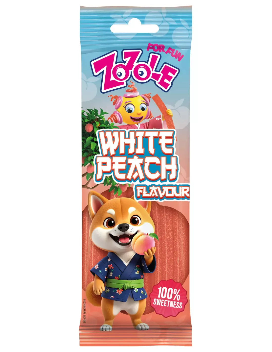 ZOZOLE WHITE PEACH Flavor 100% Sweetness Gummi Candies 75g