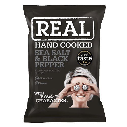 REAL Hand Cooked SEA SALT & BLACK PEPPER Flavor Potato Chips 150g